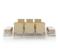 vidaXL Ensemble de jardin 11 pièces Beige