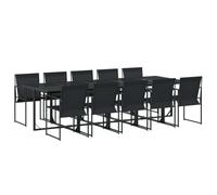 vidaXL Ensemble de jardin 11 pièces noir Textilène