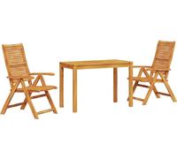 vidaXL Ensemble de jardin 3 pcs brun bois massif acacia