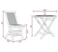 vidaXL Ensemble de jardin 3 pcs brun bois massif acacia