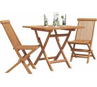 vidaXL Ensemble de jardin pour repas, 3 pièces, bois d'acacia massif, couleur marron