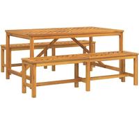 vidaXL Ensemble de jardin 3 pcs brun bois massif acacia