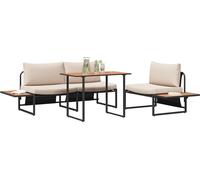 vidaXL Ensemble de jardin 3 pcs Taupe Acier