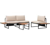 vidaXL Ensemble de jardin 3 pcs Taupe Acier