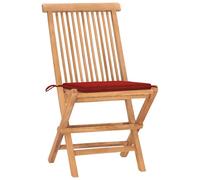 vidaXL Ensemble de jardin 3 pièces avec coussins Pliable Bois massif Teck