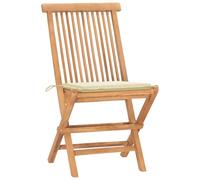 vidaXL Ensemble de jardin 3 pièces – Bois massif teck pliable avec coussins