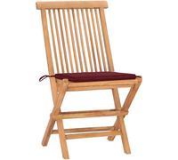 vidaXL Ensemble de jardin 3 pièces avec coussins Pliable Bois massif Teck