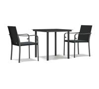 vidaXL Ensemble de jardin 3 pièces 3186955 – Poly rotin et acier avec coussins – Gris G