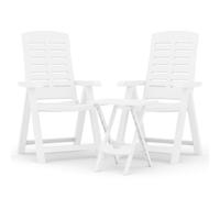 vidaXL Ensemble de jardin 3 pièces blanc polypropylène