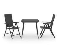vidaXL Ensemble de jardin 3 pièces – Noir