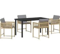 vidaXL Ensemble de jardin 5 pcs Beige Poly-Rattan