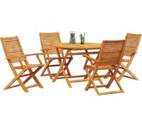 vidaXL Ensemble de jardin 5 pcs brun bois massif acacia