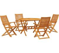 vidaXL Ensemble de jardin 5 pcs brun bois massif acacia