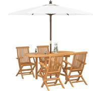 vidaXL Ensemble de jardin 5 pcs brun bois massif teck