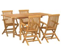 vidaXL Ensemble de jardin 5 pcs brun bois massif teck