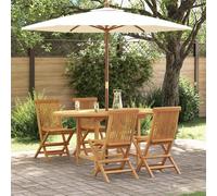 vidaXL Ensemble de jardin 5 pcs brun bois massif teck