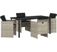 vidaXL Ensemble de jardin 5 pcs gris clair Poly-Rotin
