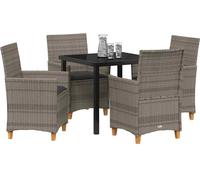 vidaXL Ensemble de jardin 5 pièces en poly-rotin avec coussins Gris
