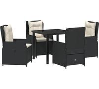vidaXL Ensemble de jardin 5 pcs noir Poly-Rattan