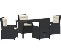 vidaXL Ensemble de jardin 5 pièces Poly-Rattan noir