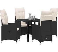vidaXL Ensemble de jardin 5 pcs noir Poly-Rattan
