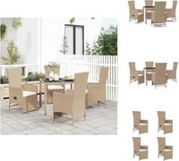 vidaXL Ensemble de jardin 5 pièces avec coussins Beige Poly rotin - chaises de jardin