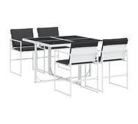 vidaXL Ensemble de jardin 5 pièces (3295103) avec coussins Blanc textilène