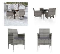 vidaXL Ensemble de jardin 5 pièces avec coussins Gris et Noir - Garden dining group - Garden dining groups - Garden set of furniture