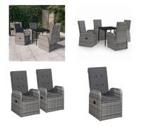 vidaXL Ensemble de jardin 5 pièces avec coussins Gris - Garden dining group - Garden dining groups - Garden set of furniture