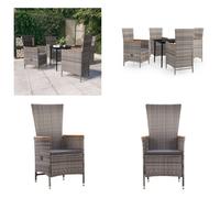 vidaXL Ensemble de jardin 5 pièces avec coussins Gris - Garden dining group - Garden dining groups - Garden set of furniture