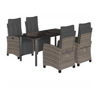 vidaXL Ensemble de jardin 5 pièces 3212998 – Coussins, dossier et repose-pied réglables – Gris
