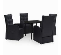 vidaXL Ensemble de jardin 5 pièces avec coussins Noir