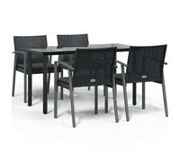 vidaXL Ensemble de jardin 5 pièces en poly rotin et acier avec coussins