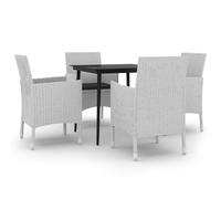 vidaXL Ensemble de jardin 5 pièces avec coussins Poly rotin et verre