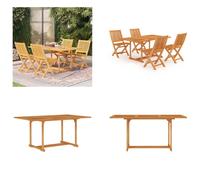 vidaXL Ensemble de jardin 5 pièces en teck massif - Ensemble de jardin - Ensemble de meubles de jardin