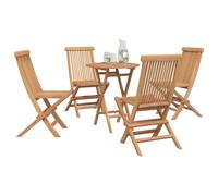 vidaXL Ensemble de jardin 5 pièces en teck massif marron