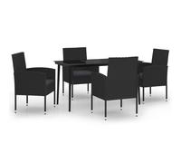 vidaXL Ensemble de jardin 5 pièces Noir