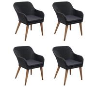 vidaXL Ensemble de jardin 5 pièces noir