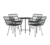 vidaXL Ensemble de jardin 5 pièces noir Poly rotin