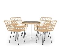 vidaXL Ensemble de jardin 5 pièces Poly rotin