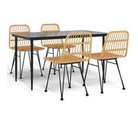 vidaXL Ensemble de jardin 5 pièces Poly rotin