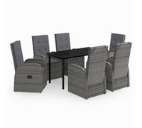 vidaXL Ensemble de jardin 7 pièces avec coussins Gris