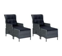 vidaXL Ensemble de jardin 7 pièces - Gris foncé