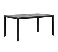 vidaXL Ensemble de jardin 7 pièces Poly rotin noir