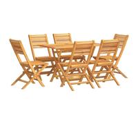 vidaXL Ensemble de jardin 7 pièces teck massif
