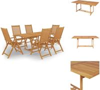 vidaXL Ensemble de jardin 7 pièces teck massif - ensembles de meubles de jardin