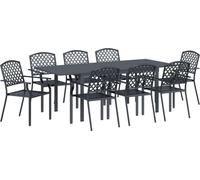 vidaXL Ensemble de jardin 9 pcs Anthracite Acier