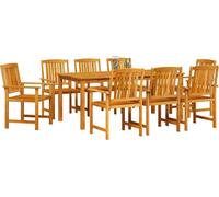 vidaXL Ensemble de jardin 9 pcs brun bois massif acacia