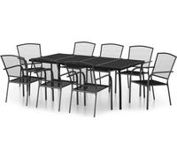 vidaXL Ensemble de jardin 9 pièces anthracite acier