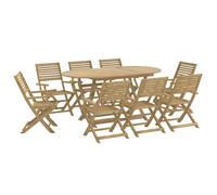 vidaXL Ensemble de jardin 9 pièces en bois massif d'acacia